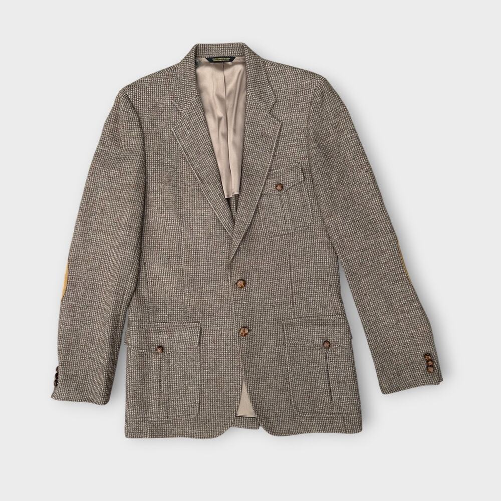 Vintage John Weitz Wool Tweed Sport Coat Shooting Jacket Blazer Men’s 42L Preppy